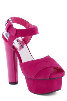 ModCloth Just Got Heel in Fuchsia - Lyst