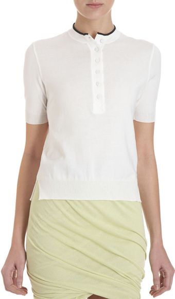 T By Alexander Wang Collarless Polo - Lyst