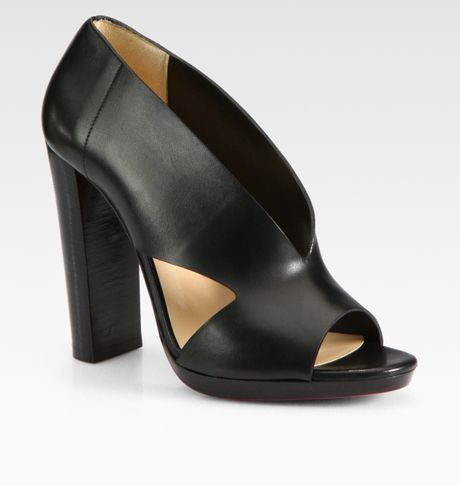 Christian Louboutin Leather Sandals in Black - Lyst