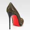 Christian Louboutin Glittercoated Leather Platform Pumps in Gold - Lyst