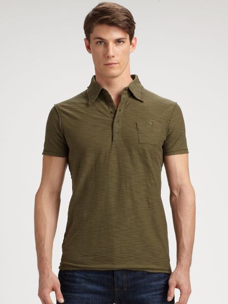 Diesel Slubbed Polo in Green for Men (olive) - Lyst