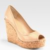Jimmy Choo Papina Patent Leather Wedge Sandals in Beige (nude) - Lyst