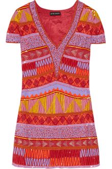 Antik Batik Jacara Embellished Georgette Mini Dress - Lyst