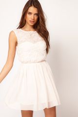 Asos Asos Skater Dress with Rose Mesh