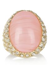Kenneth Jay Lane 22karat Goldplated Crystal Ring