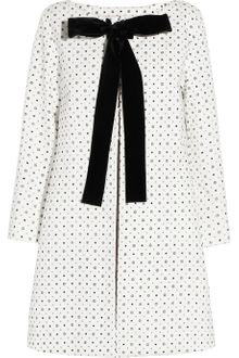 Miu Miu Velvettrimmed Printed Cotton Coat - Lyst