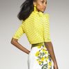 Oscar De La Renta Crocheted Bolero in Yellow (daffodil) - Lyst