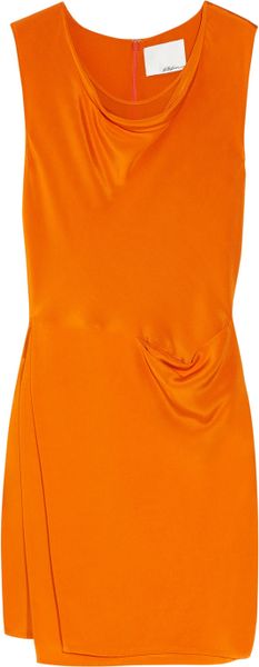 3.1 Phillip Lim Silk Crepe De Chine Wrapeffect Dress in Orange - Lyst