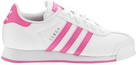 girls pink and white adidas