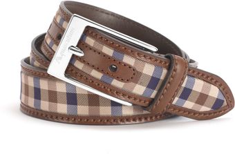  Club Check Belt with Leather Trim 