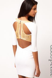 ASOS Collection Asos Petite Exclusive Bodycon Dress with Embellished Back - Lyst