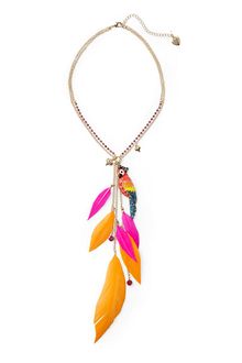 Betsey Johnson Parrot with Feathers Necklace - Lyst