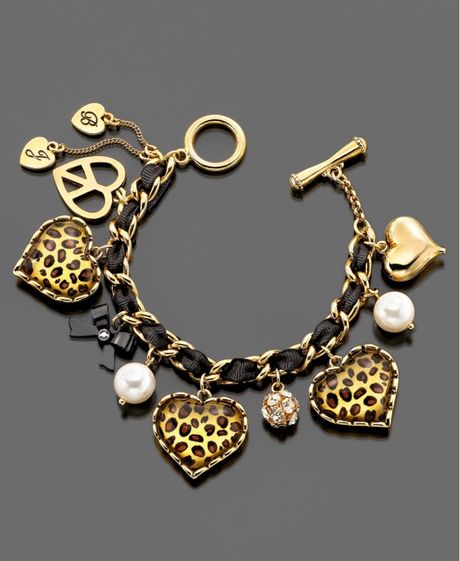 Betsey Johnson Leopard Heart in Gold (leopard) - Lyst