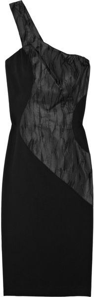 Black Halo Phoenix Jacquard and Twill Dress in Black - Lyst