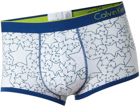 Calvin Klein Star Print Underwear Trunk in White for Men - Lyst