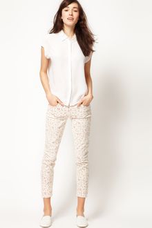 Current/Elliott Current/Elliott Stiletto Skinny Jeans in Floral Print - Lyst