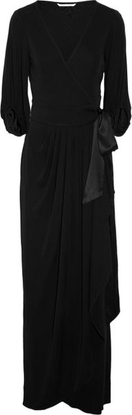 Diane Von Furstenberg Isabella Jersey Wrap Gown in Black - Lyst