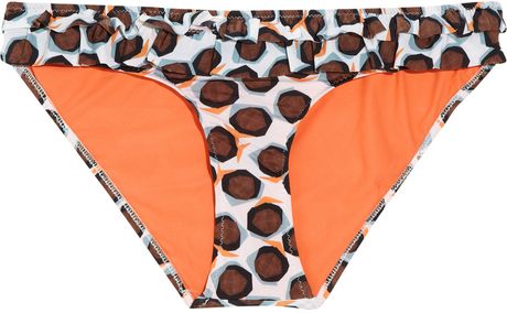 Diane Von Furstenberg Claudia Ruffled Bikini Briefs in Brown - Lyst
