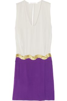 Diane Von Furstenberg Komotini Bead Embellished Silk Crepe Dress - Lyst