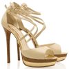 Elie Saab Ankle Strap Platform Sandals in Beige (cream) - Lyst