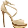 Elie Saab Ankle Strap Platform Sandals in Beige (cream) - Lyst