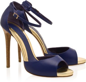 Elie Saab Peep Toe Ankle Strap Sandals - Lyst