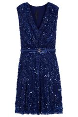 Elie Saab Short Sleeve Beaded Dress