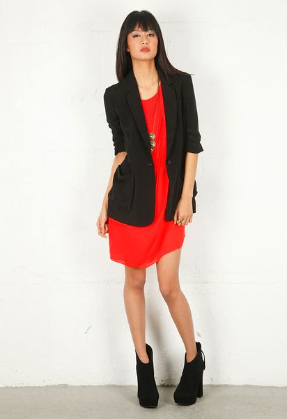 Elizabeth And James Elizabeth and James Drapey James Blazer in Black - Lyst