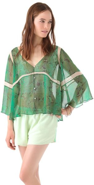 Elizabeth And James Sasha Kimono Top in Green (vert) - Lyst