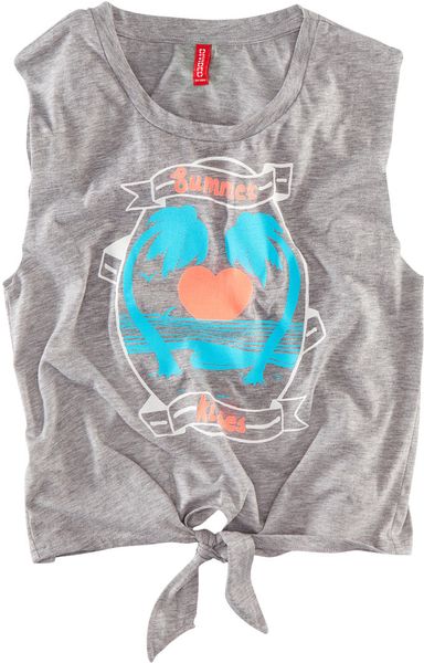 H&m Top in Gray - Lyst