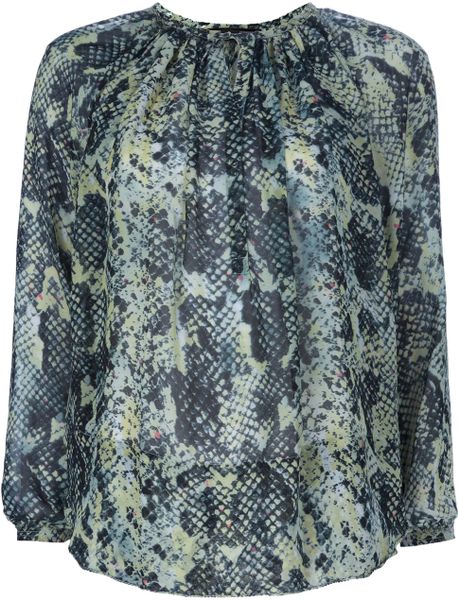 Isabel Marant Snakeskin Print Top in Animal (green) - Lyst