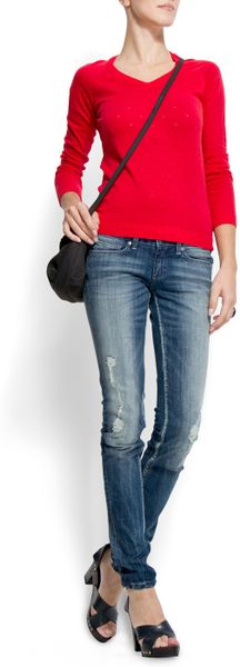 Mango Knit Jumper in Red (58) - Lyst