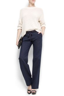 Mango Wide Leg Trousers - Lyst