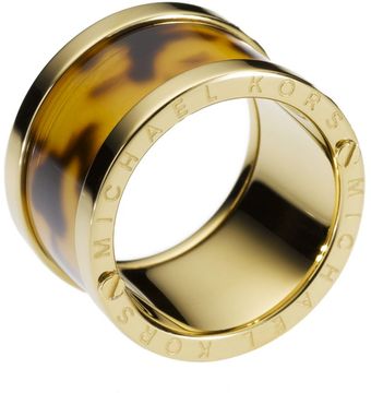 Michael Kors Gold Tone Tortoise Barrel Ring - Lyst