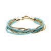Michael Kors Gold Tone Turquoise Bead Twist Bracelet in Blue (gold) - Lyst