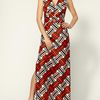 Milly Caroline Belted Basketweave Print Maxi Dress in Orange (tangerine) - Lyst