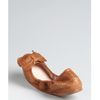 Miu Miu Brown Leather Stitched Detail Bow Flats in Brown - Lyst