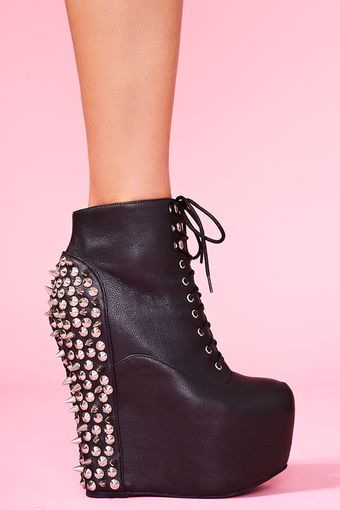 Nasty Gal Damsel Spike Wedge Boot - Lyst