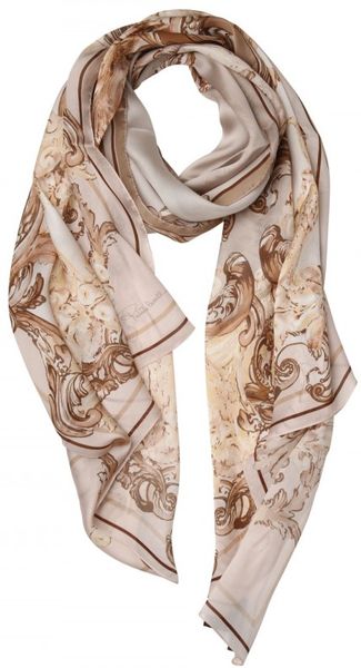 Roberto Cavalli Printed Silk Chiffon in Beige (nude) - Lyst