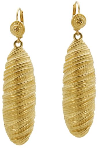 T Tahari Gold Tone Wrapped Oval Earrings - Lyst