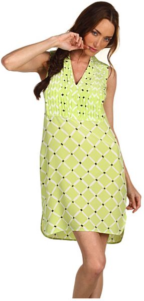 Tibi Nadia On Silk Cdc Shirt Dress in Green (p) - Lyst