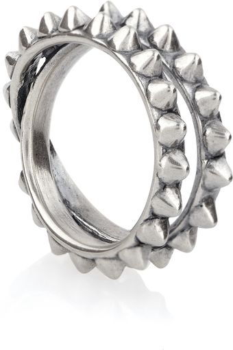 Tom Binns Punk Pave Spiked Oxidized Silver Ring - Lyst