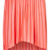 Topshop Pleated Dip Hem Skirt in Pink (coral) - Lyst