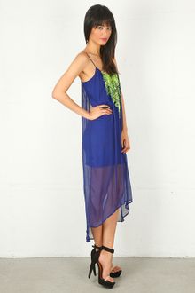 Twelfth Street by Cynthia Vincent Twelfth St By Cynthia Vincent Embroidered Cascade Dress in Pool Blue - Lyst