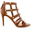 Valentino Cognac Caged Studded Sandal in Brown (cognac) - Lyst