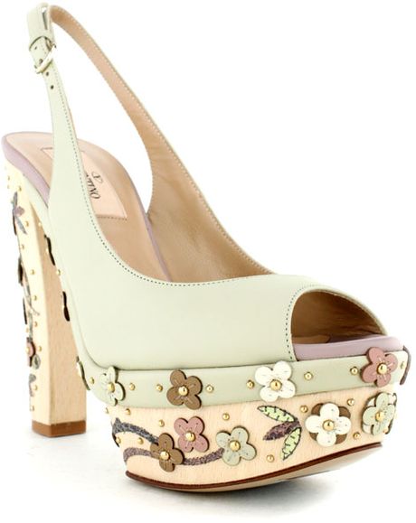 Valentino Pretty Flowers Sandal in Beige - Lyst