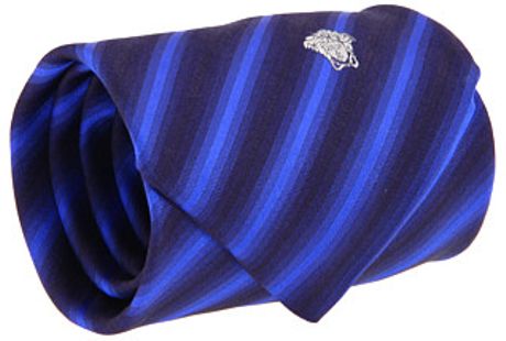 Versace Bold stripe pattern tie in Blue (b) - Lyst