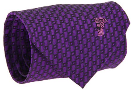 Versace Iconic brand logo pattern tie in Purple (p) - Lyst