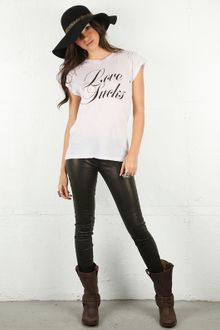 Wildfox Wildfox Love Sucks Ripped Rock Tee in Ghost Lavender - Lyst