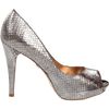 Badgley Mischka Badgley Mischka Womens Willoe Peeptoe Pump in Silver (pewter snake) - Lyst